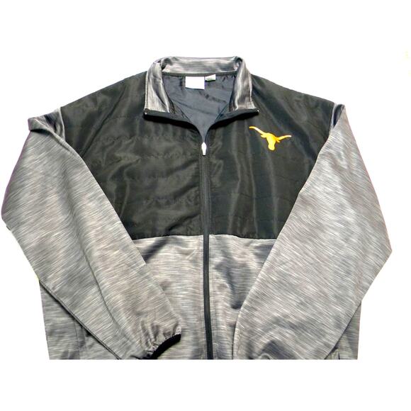 Texas Longhorns Men's Full Zip Jacket Black Gray Big Tall 3XLT College Football - Picture 1 of 6